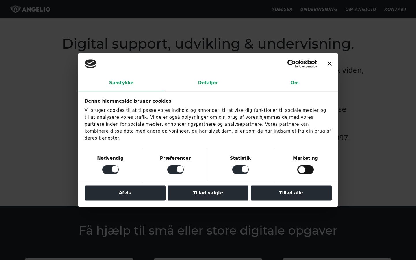 Screenshot van de toestemmingsbanner zoals getoond vóór enige interactie