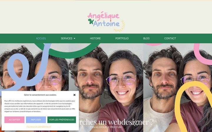 Screenshot of angeliqueetantoine.com