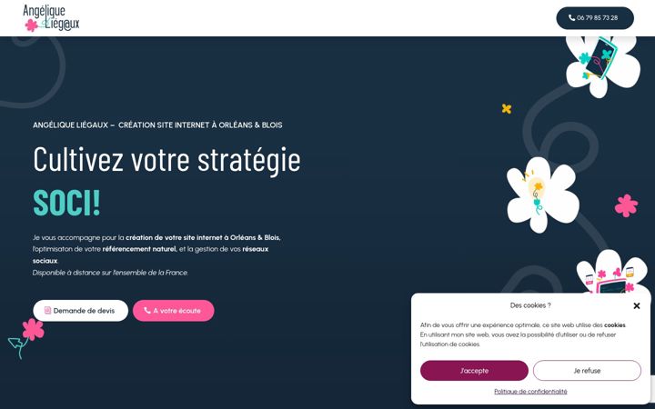 Ekraanipilt saidist angeliqueliegaux.fr