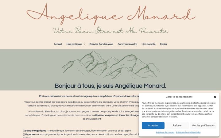 Ekraanipilt saidist angeliquemonard.fr
