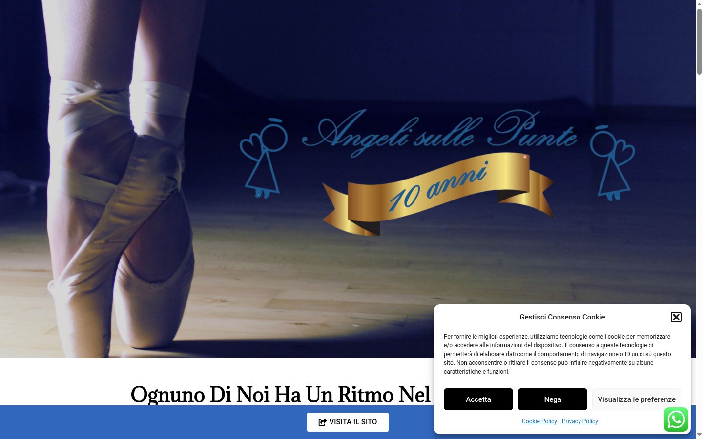 Captura de ecrã do banner de consentimento apresentado antes de qualquer interação