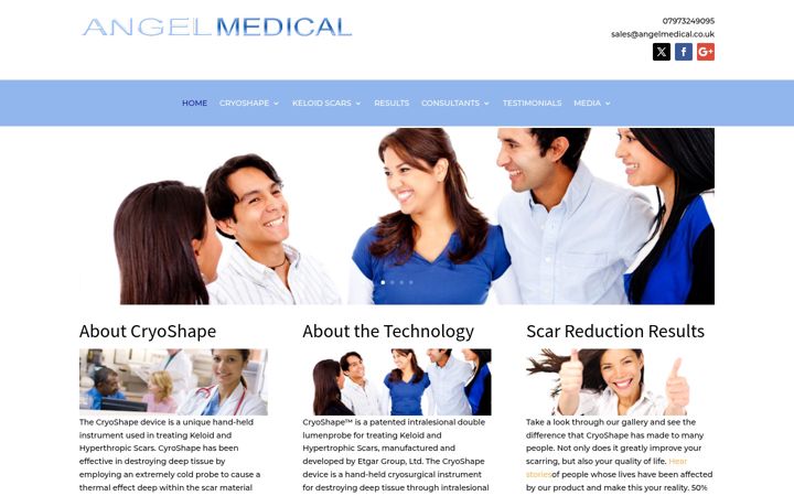 Screenshot ta' angelmedical.co.uk