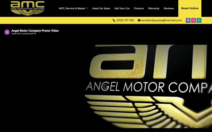 Snímek obrazovky angelmotorcompany.com