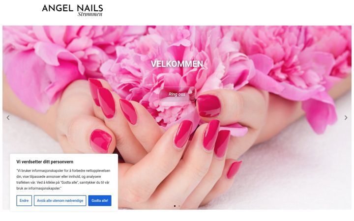 Screenshot stránky angelnailsstrommen.no