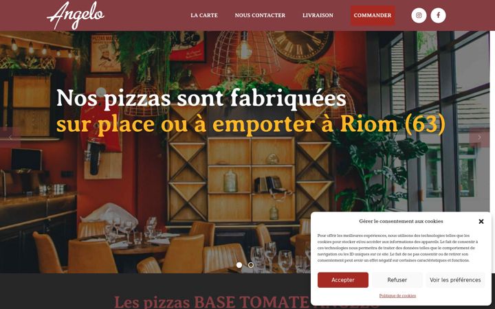 Snímek obrazovky angelo-pizza.com