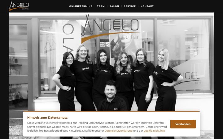 Screenshot of angeloartofhair.de