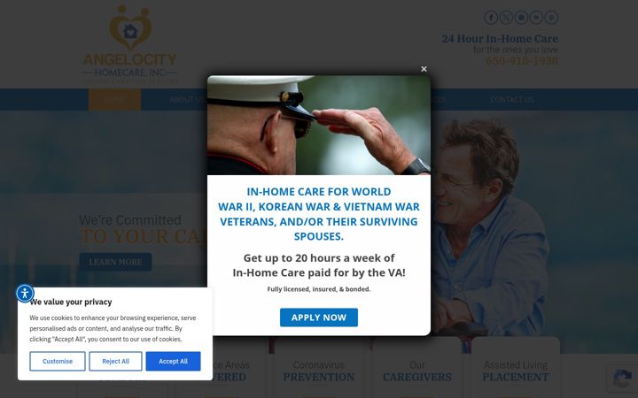 Ekrano kopija angelocityhomecare.com
