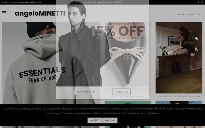 Screenshot von angelominetti.it