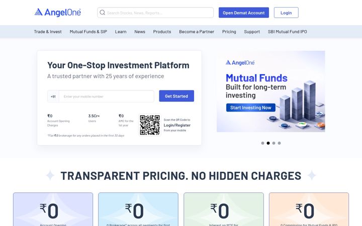 Screenshot του angelone.in