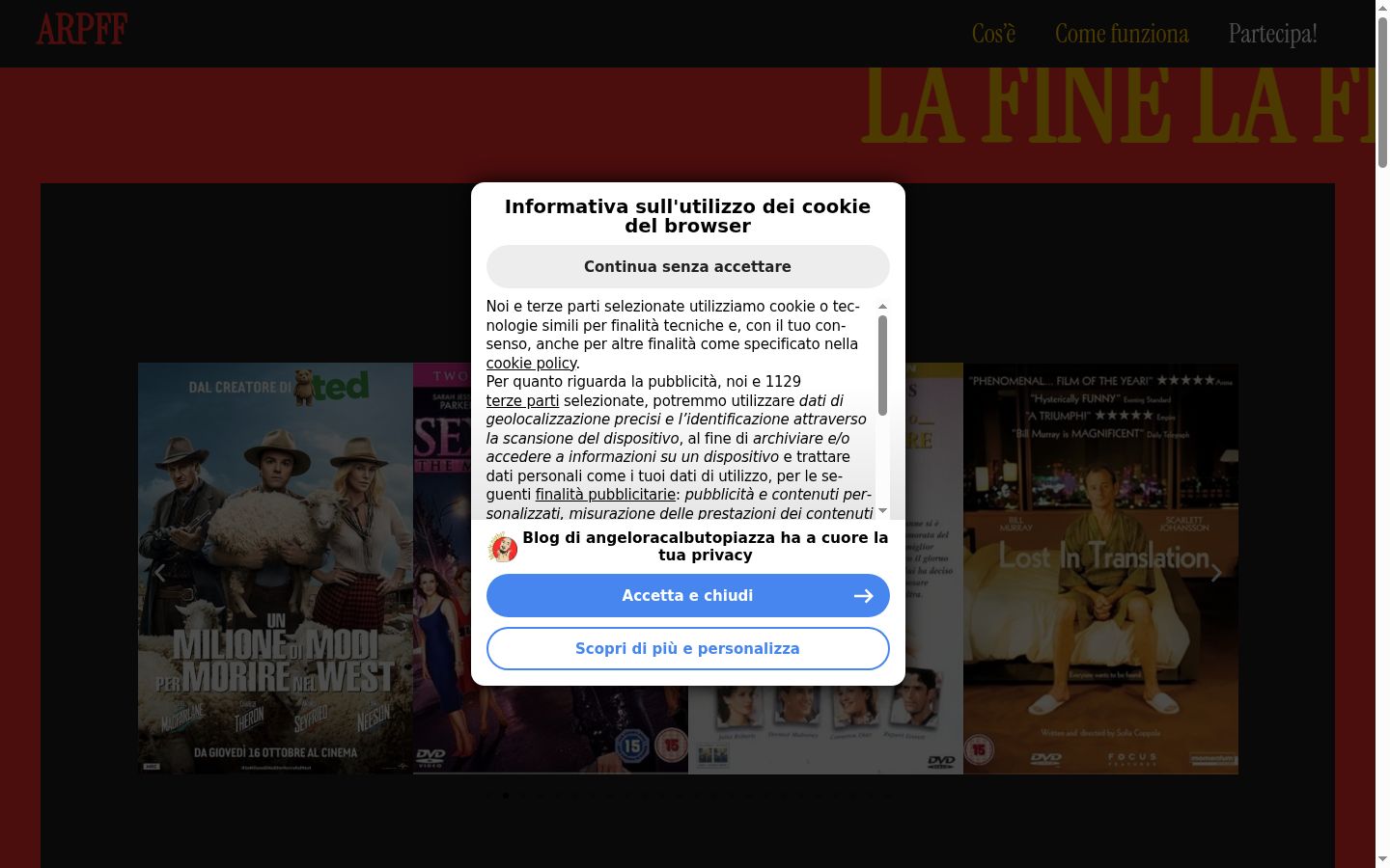 Screenshot tal-banner tal-kunsens muri qabel kwalunkwe interazzjoni