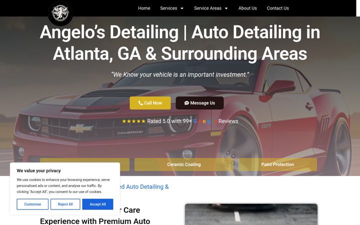 Screenshot of angelosdetailingatlanta.com