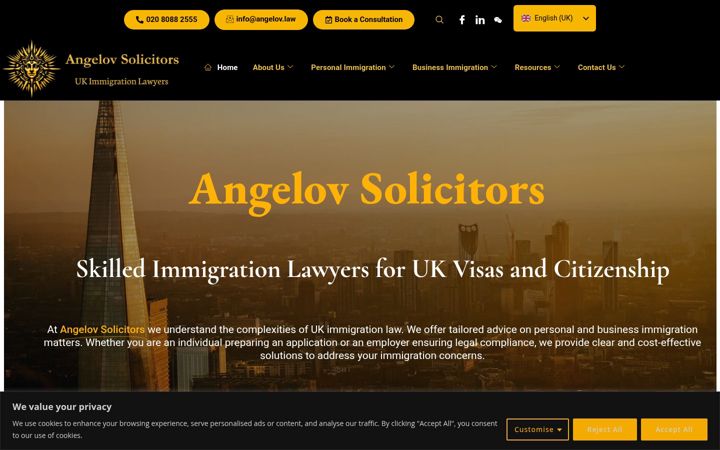 Screenshot of angelov.law