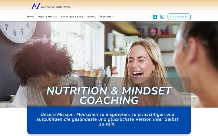 Posnetek zaslona angelove-nutrition.com