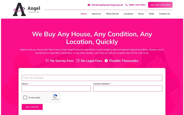Screenshot stránky angelproperties.uk