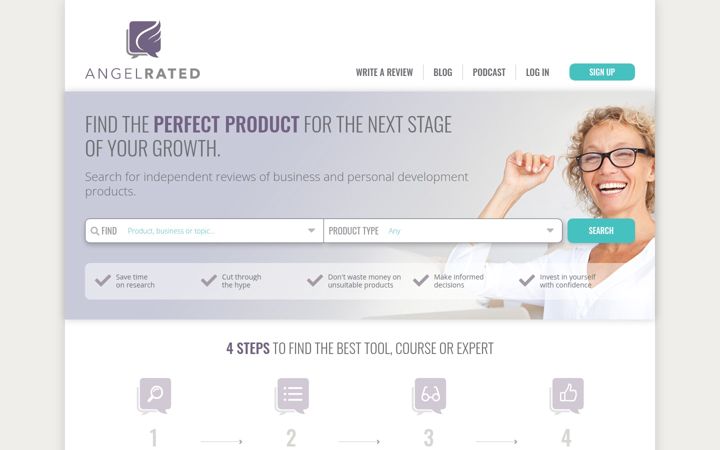 Screenshot of angelrated.com