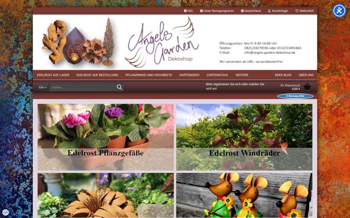 Screenshot of angels-garden-dekoshop.de
