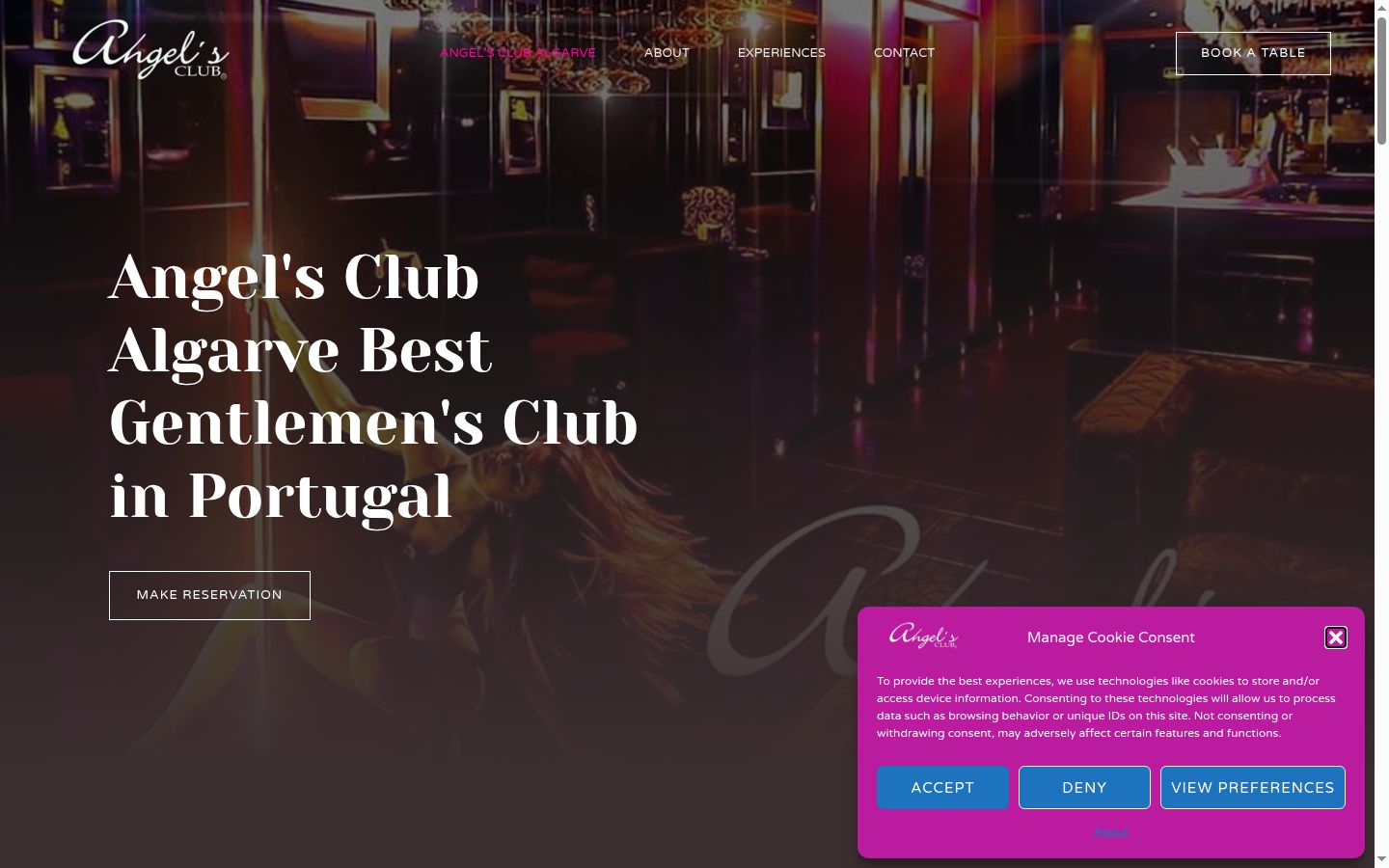 Screenshot of the consent banner shown before any interaction