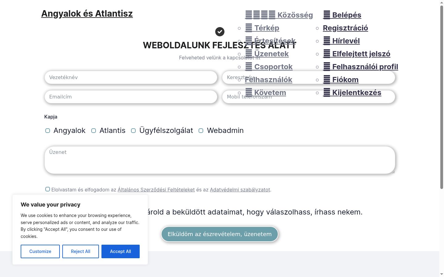 Screenshot of the consent banner shown before any interaction