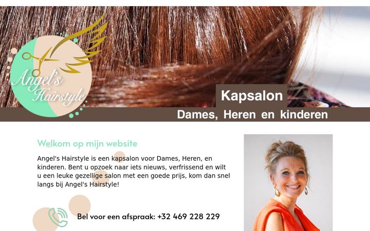Screenshot of angelshairstyle.com
