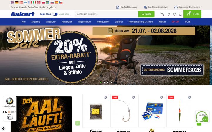 Screenshot of angelsport.de