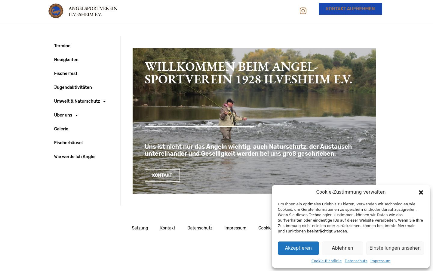 Screenshot des Einwilligungsbanners vor jeglicher Interaktion