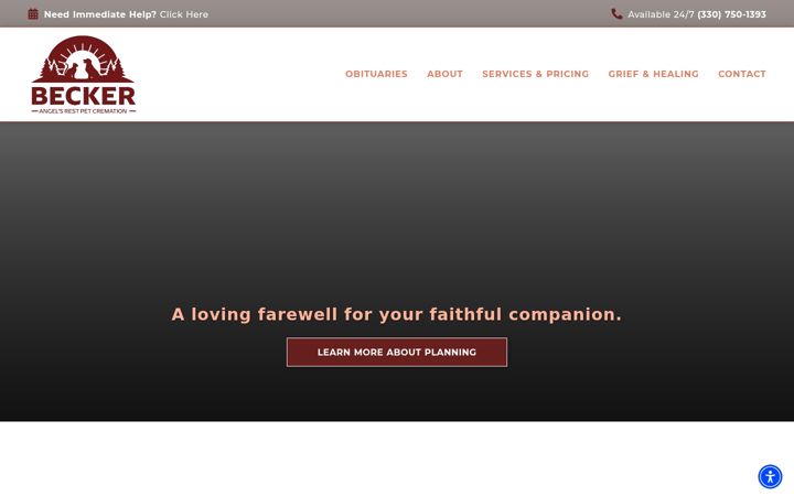 Screenshot of angelsrestcremation.com