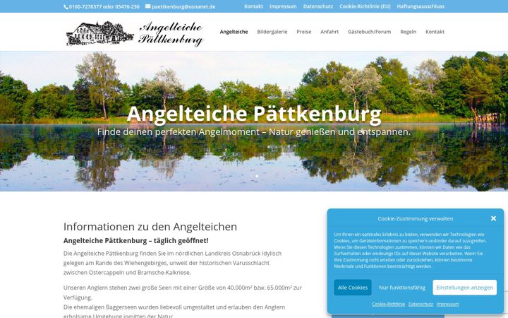Skærmbillede af angelteiche-paettkenburg.de