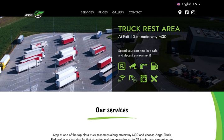 Screenshot ta' angeltruckparking.com
