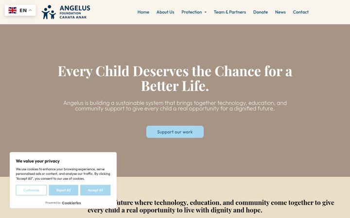 Screenshot of angelus-foundation.org