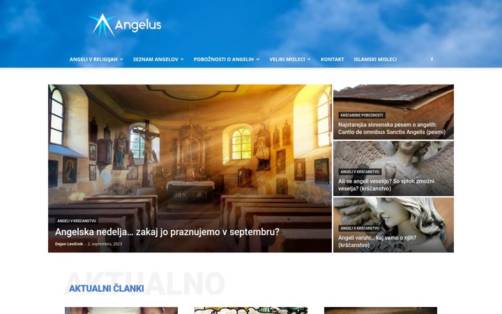 Skærmbillede af angelus.si
