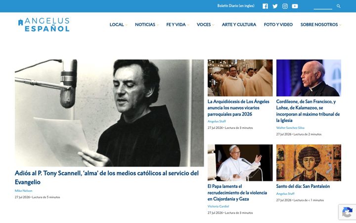Screenshot of angelusenespanol.com
