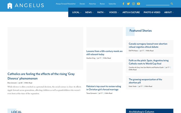 Screenshot of angelusnews.com