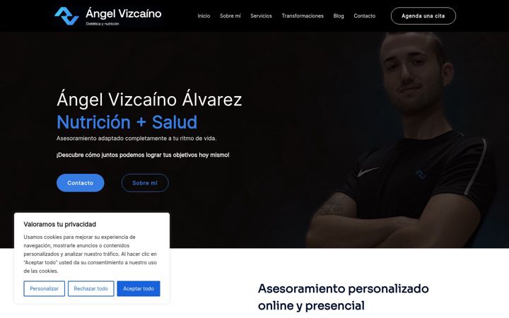Screenshot of angelvnutricion.com