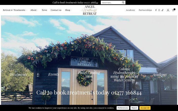 Screenshot of angelwellnessretreat.co.uk