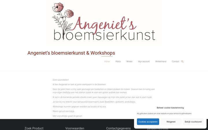 Screenshot of angenietsbloemsierkunst.nl