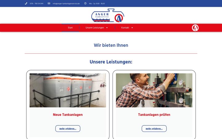 Screenshot of anger-tankanlagenservice.de