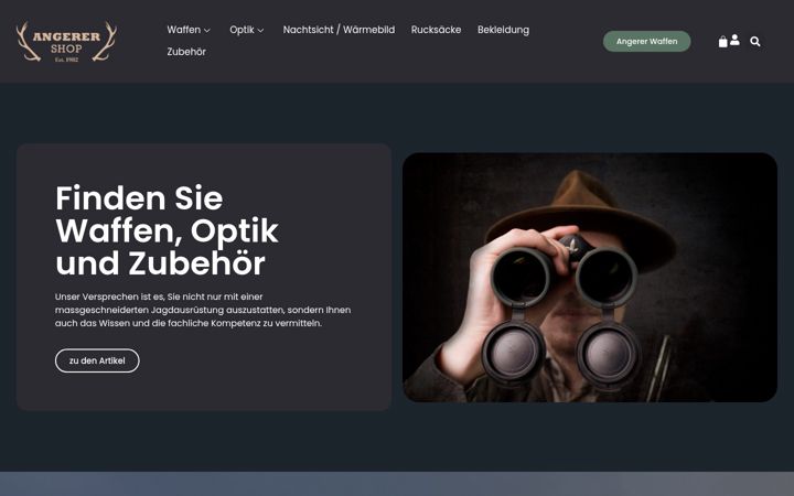 Screenshot of angerer-shop.ch