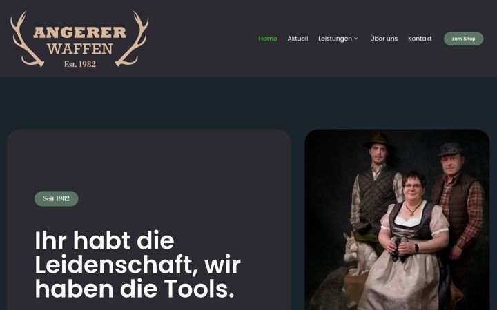 Screenshot of angerer-waffen.ch