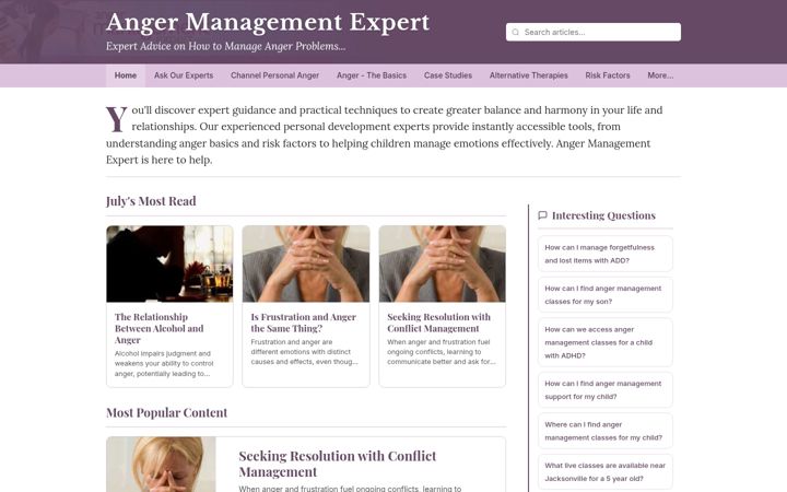 Ekrano kopija angermanagementexpert.co.uk