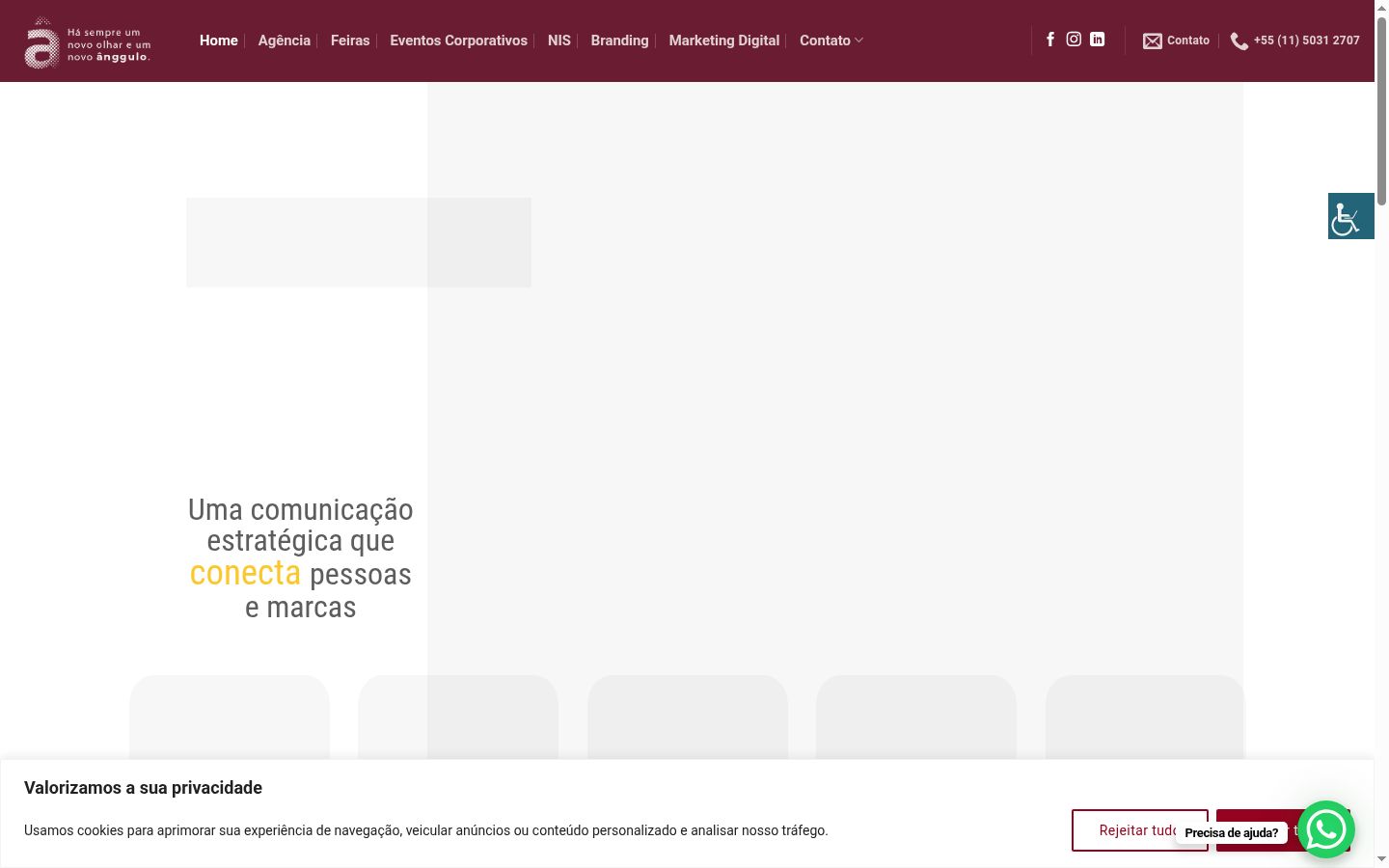 Posnetek zaslona pasice za privolitev, prikazane pred kakršno koli interakcijo