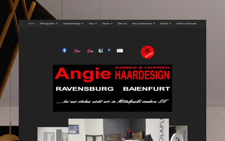 Screenshot of angie-haardesign.de