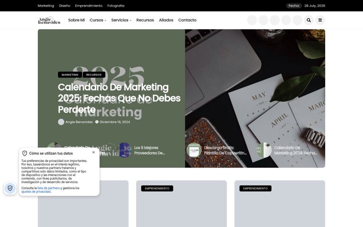 Screenshot di angiebenavidesmarketing.com