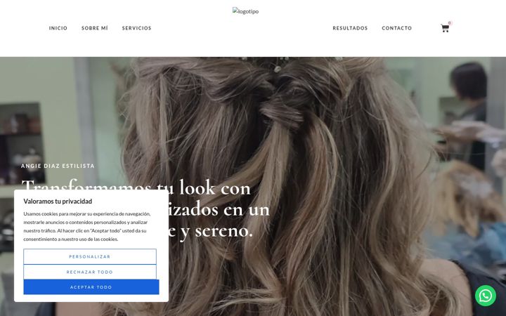 Screenshot of angiediazestilista.com