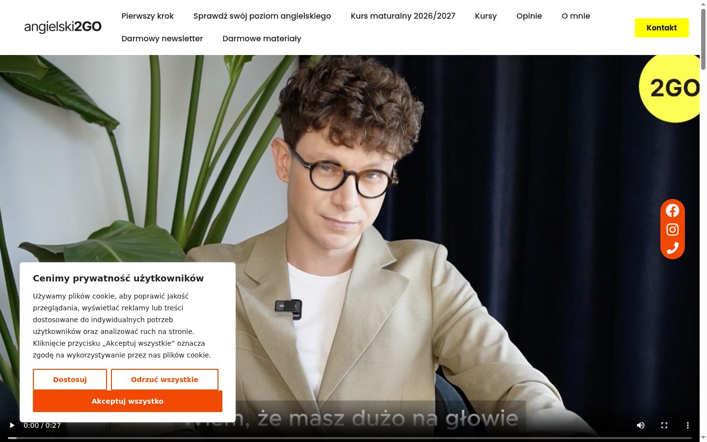 Zrzut ekranu banera zgody wyświetlanego przed jakąkolwiek interakcją