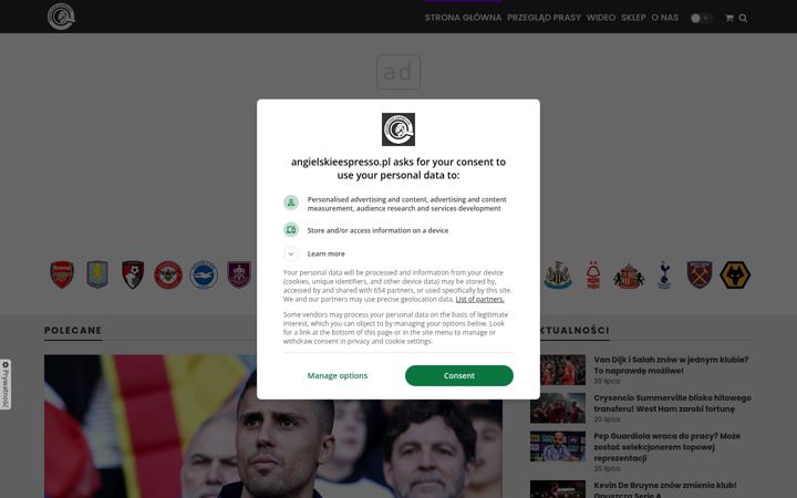 Screenshot of angielskieespresso.pl