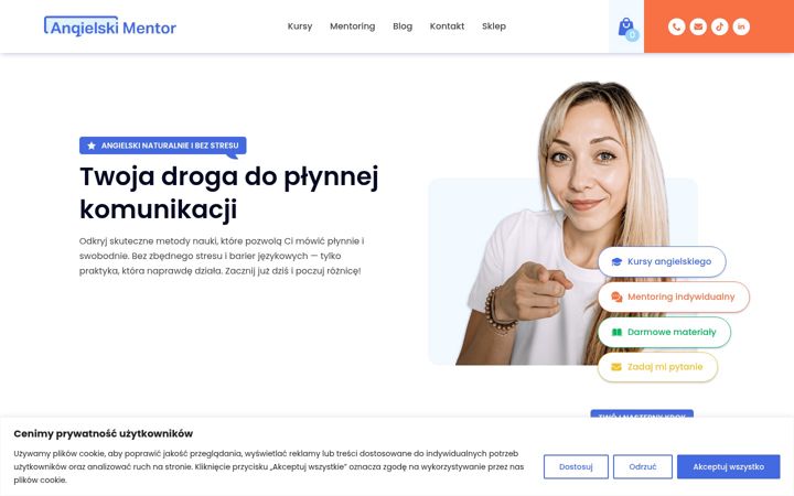 Skærmbillede af angielskimentor.pl