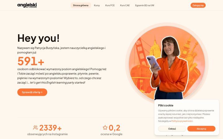 Screenshot of angielskinapoziomie.pl