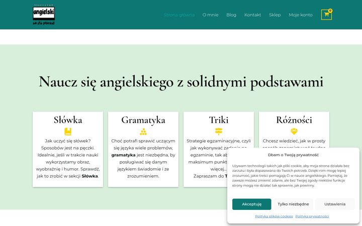 Screenshot of angielskinastoprocent.pl