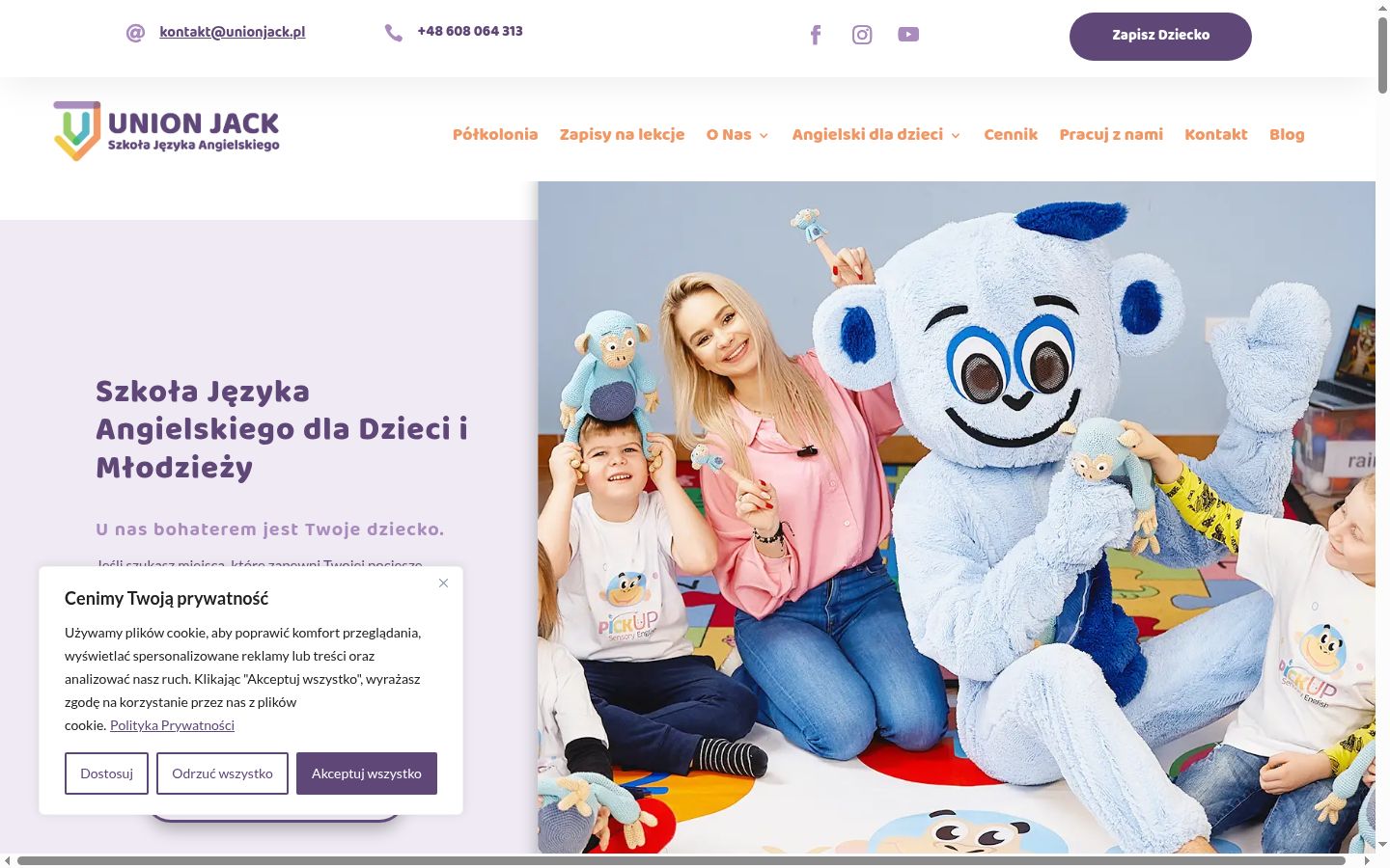 Zrzut ekranu banera zgody wyświetlanego przed jakąkolwiek interakcją