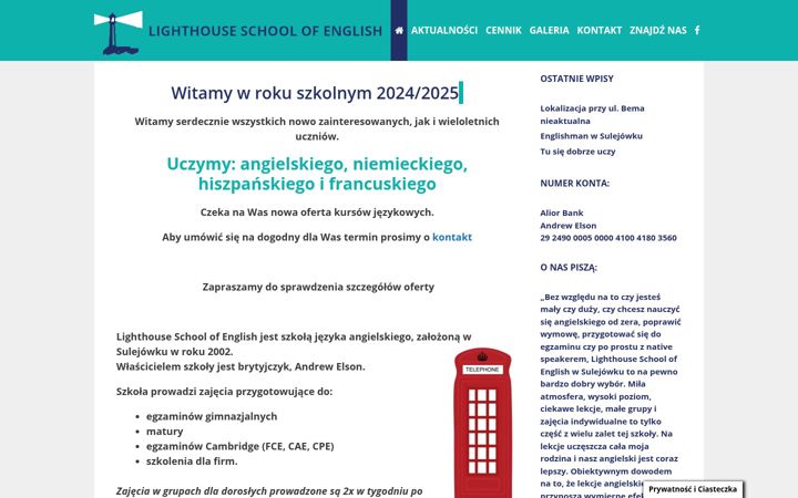 Skærmbillede af angielskisulejowek.pl